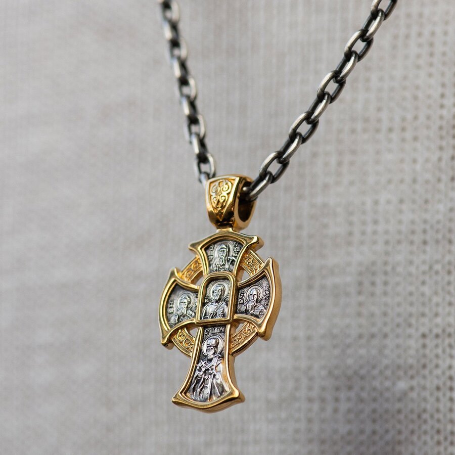 Православний хрест "Господь Вседержитель. Ікона Божої Матері" 131460