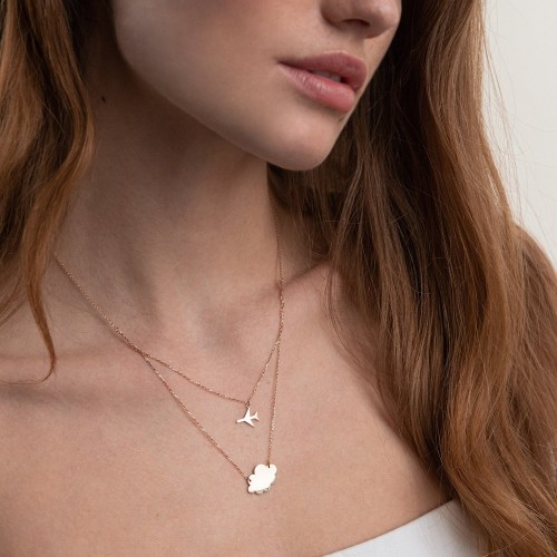 Колье "Полет над облаками" в красном золоте (возможна гравировка) кол01882