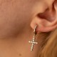 Сережки "Хрестики" з фіанітами (жовте золото) с08569