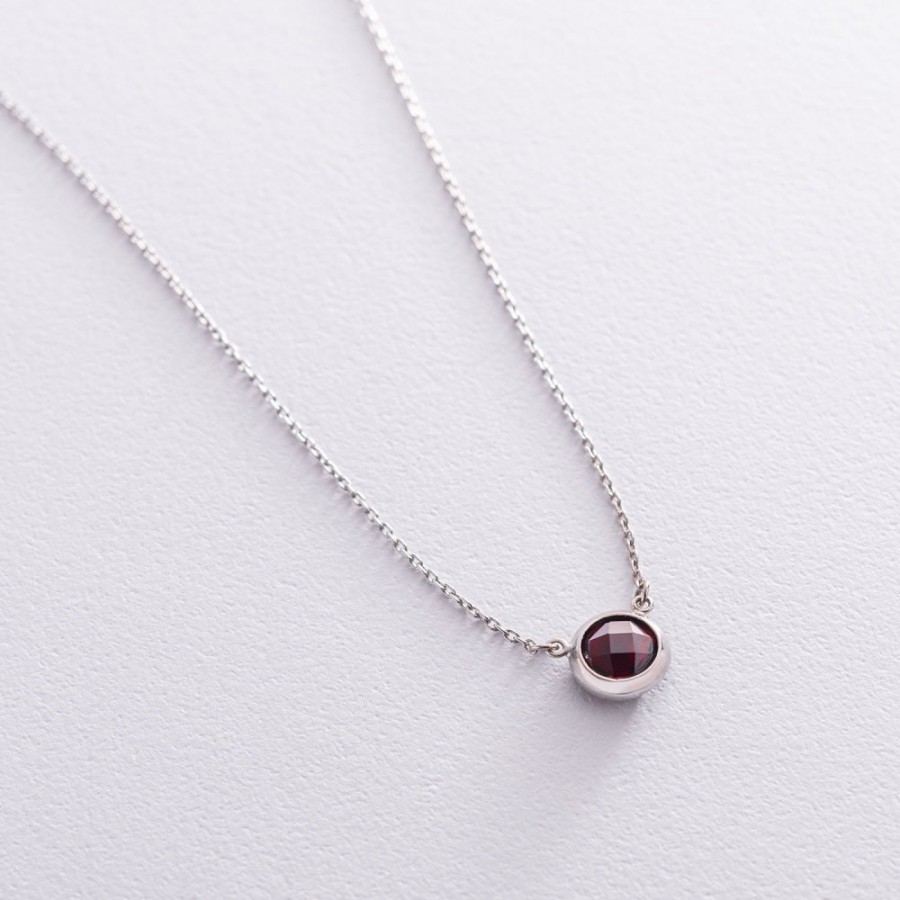 Серебряное колье с пиропом 18984