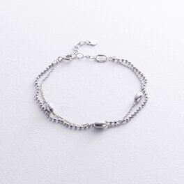 Подвійний срібний браслет 905-01259