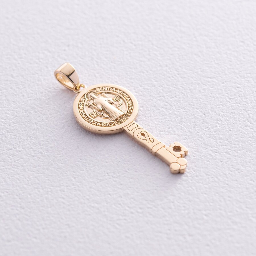 Золота підвіска - ключ "Святий Бенедикт" п03281