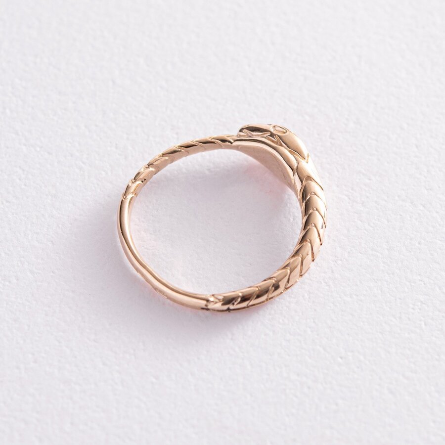 Золотое кольцо "Змей Уроборос" к07001