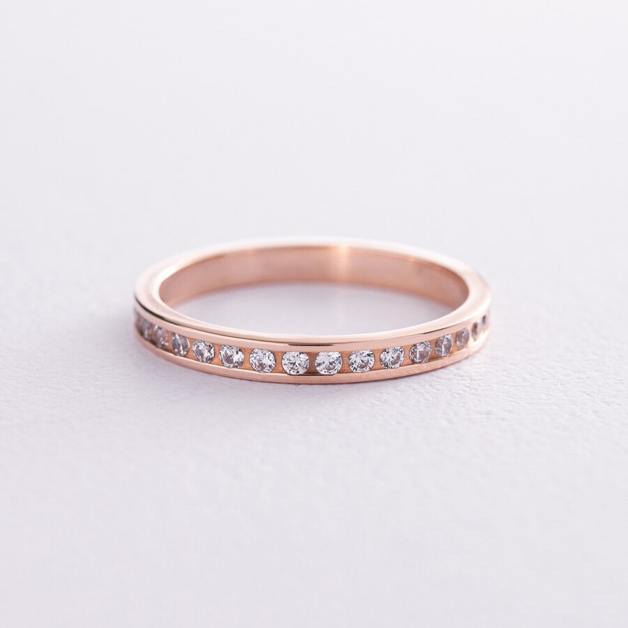 Золотое кольцо с дорожкой камней к02309
