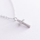 Колье "Крестик" в серебре с фианитами 18833