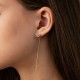 Серебряные серьги - протяжки "Сердечки" с фианитами 902-01587