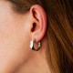 Серьги - кольца "Грани" в белом золоте с09367