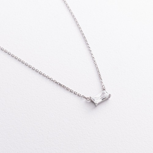 Срібне кольє з фіанітом 908-01407