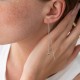 Сережки "Кульки" у білому золоті на ланцюжку с07985