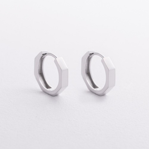 Сережки - кільця "Madison" у білому золоті с09365