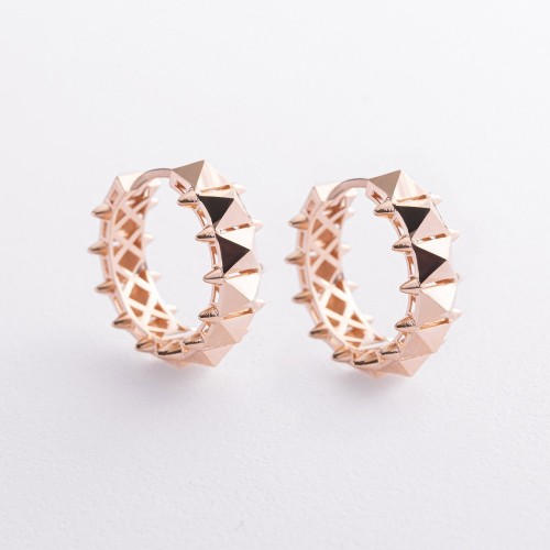 Серьги - кольца в красном золоте с09601