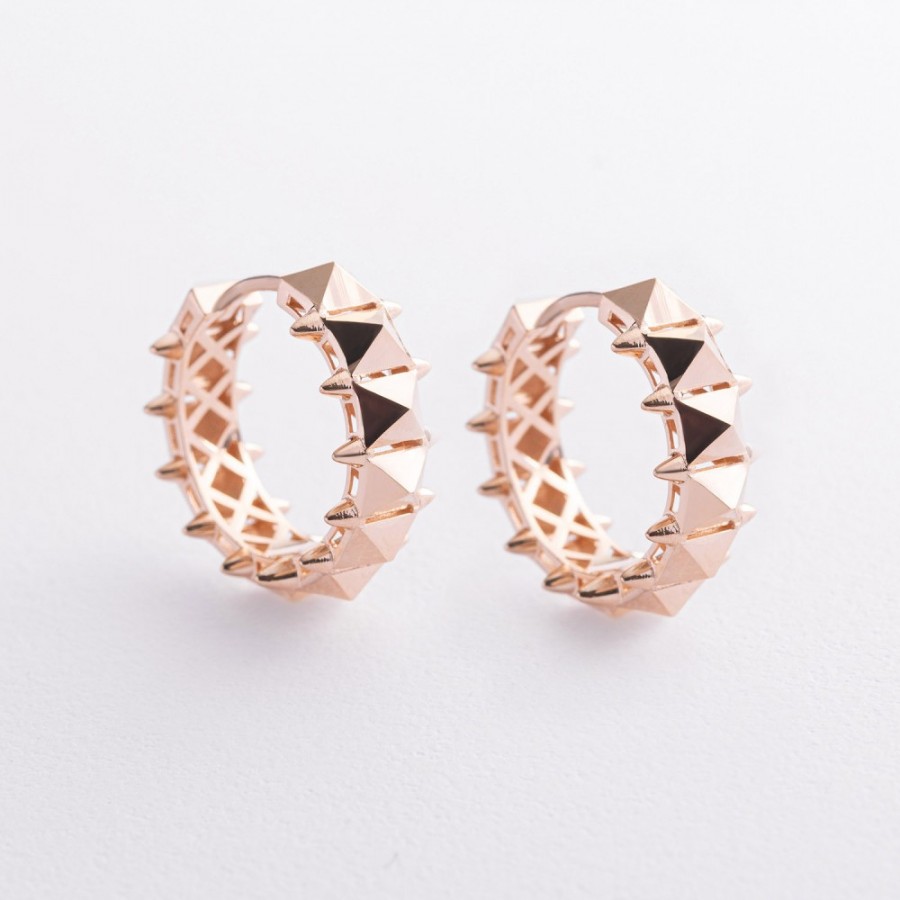 Серьги - кольца в красном золоте с09601