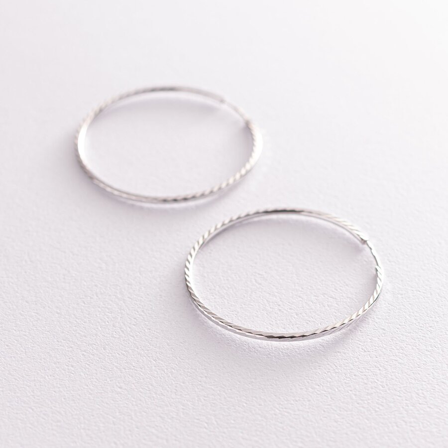 Сережки - кільця в білому золоті (3.9 см) с07150