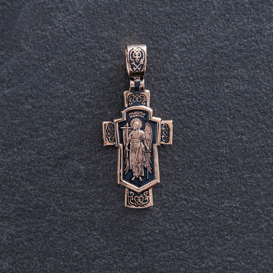 Золотой православный крест "Ангел Хранитель " п02688