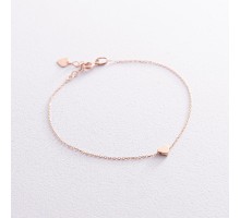 Браслет "Сердечко" у червоному золоті б05184