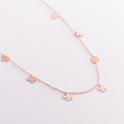 Колье "Клевер" в красном золоте кол02084