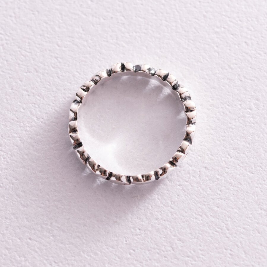 Серебряное кольцо с сердечками 112009 15.5