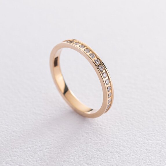 Золотое женское кольцо с фианитами к02952