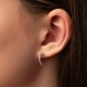 Серебряные серьги - пусеты с розовыми синтетическими сапфирами 2678/1р-PSPH