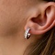 Серебряные серьги - кольца с фианитами 123557