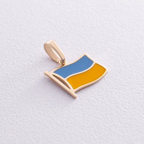 Подвеска "Флаг Украины" в желтом золоте п03780