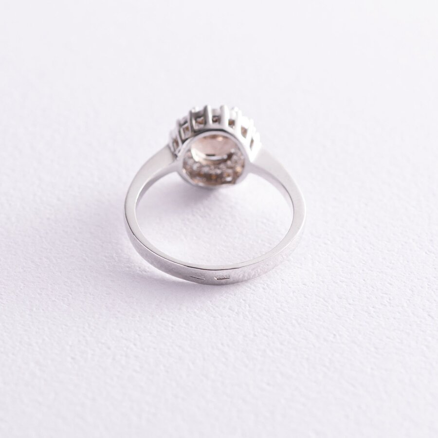 Золотое кольцо (дымчатый топаз, фианиты) к02124б