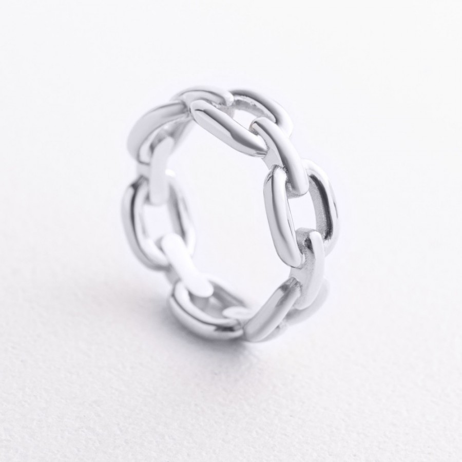 Кольцо "Цепочка" в белом золоте к08459