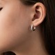 Серебряные серьги - кольца с фианитами 123558