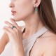 Срібні сережки з агатом, кварцом і фіанітами 2950/9р-GRAGQG