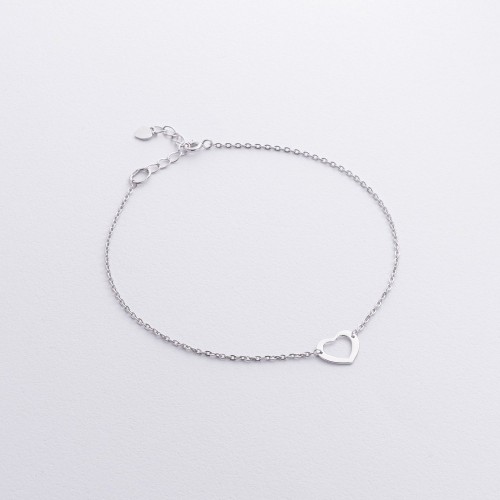 Серебряный браслет "Сердечко" на ногу 905-01343