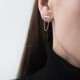 Серебряные серьги - пусеты с цепочками 122575