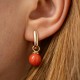 Сережки з коралом (червоне золото) с08755