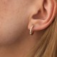 Сережки - кільця з фіанітами (червоне золото) с09088