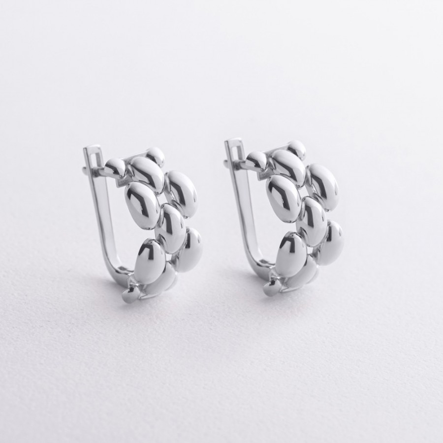 Серьги "Charlie" в белом золоте с09817
