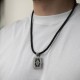 Серебряный православный кулон - книга "Николай Чудотворец. Спаси и Сохрани" с эбеновым деревом 1348