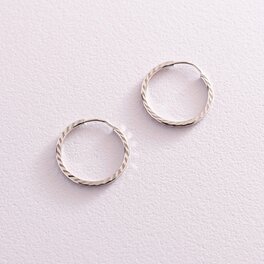 Серьги - кольца в белом золоте (1.8 см) с07797