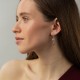 Серьги "Вдохновение" с фианитами (белое золото) с09539