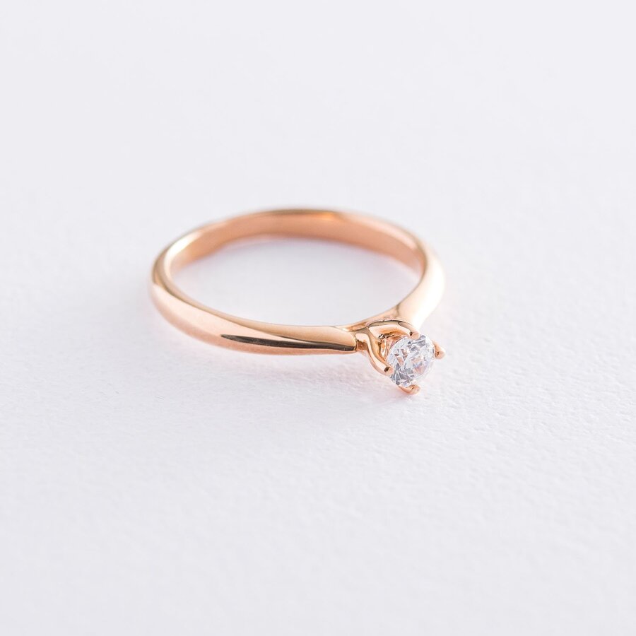 Золотое помолвочное кольцо (циркон Swarovski) к06228
