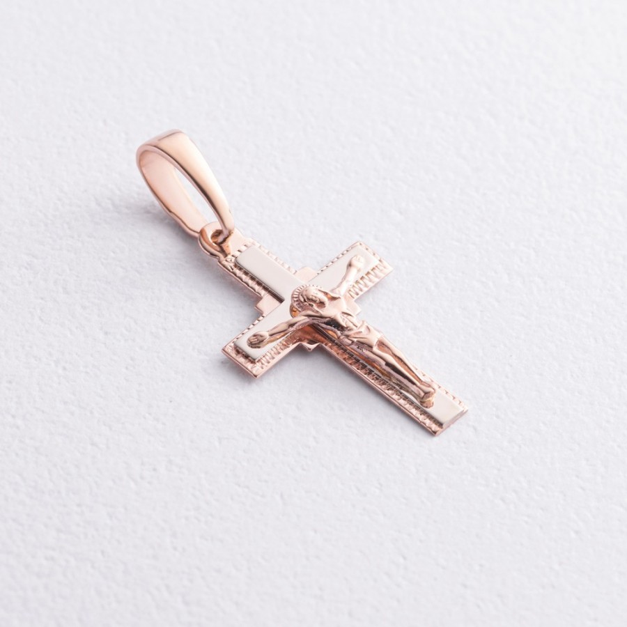 Золотий хрестик "Розп’яття. Спаси і Збережи" 210205