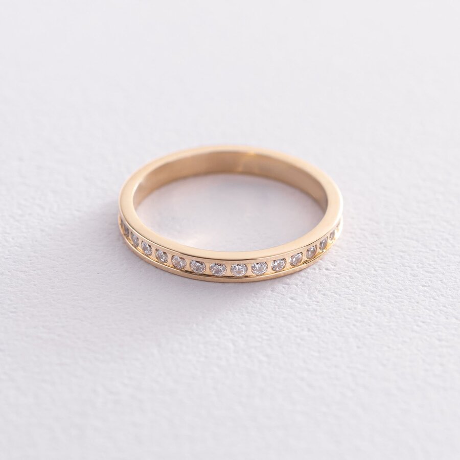 Золотое женское кольцо с фианитами к02952 15