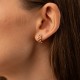 Сережки-конго з декоративними елементами у червоному золоті с09791