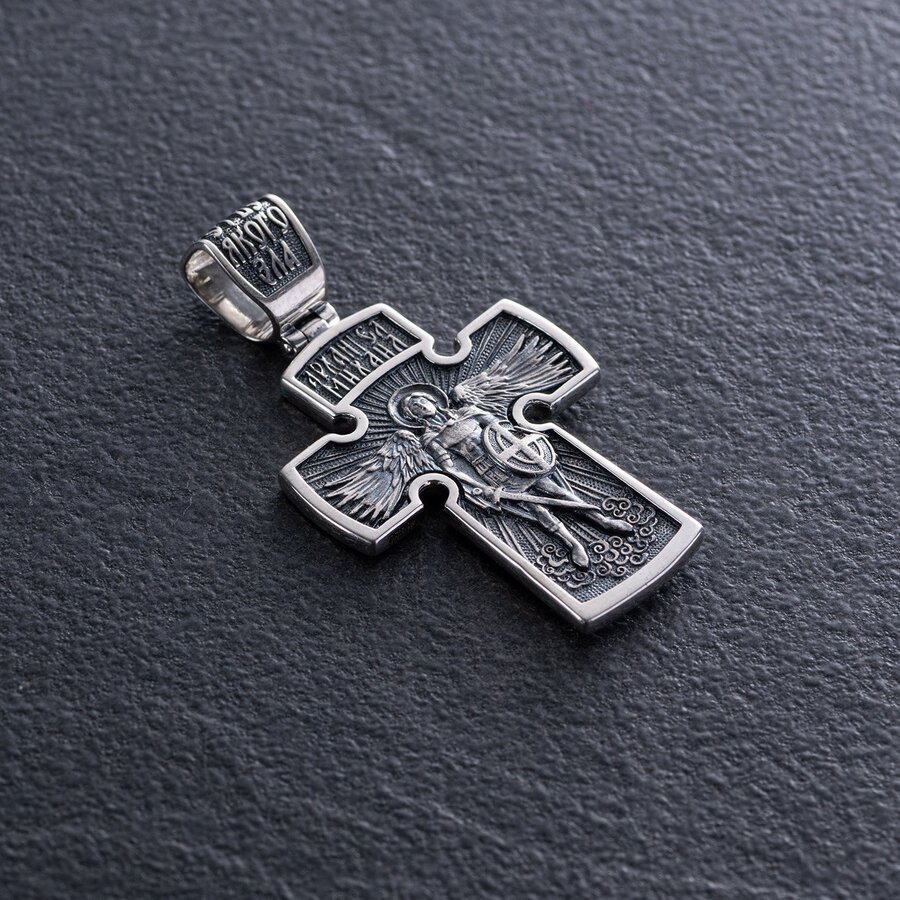 Срібний хрест ''Розп'яття. Архангел Михайло.'' 132514