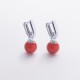Серьги с кораллом (белое золото) с08741