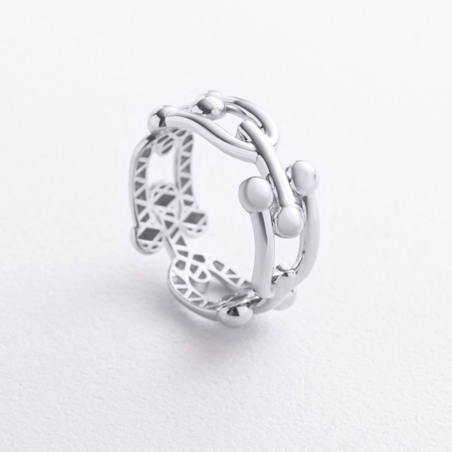 Кольцо "Фантазия" в белом золоте к08466