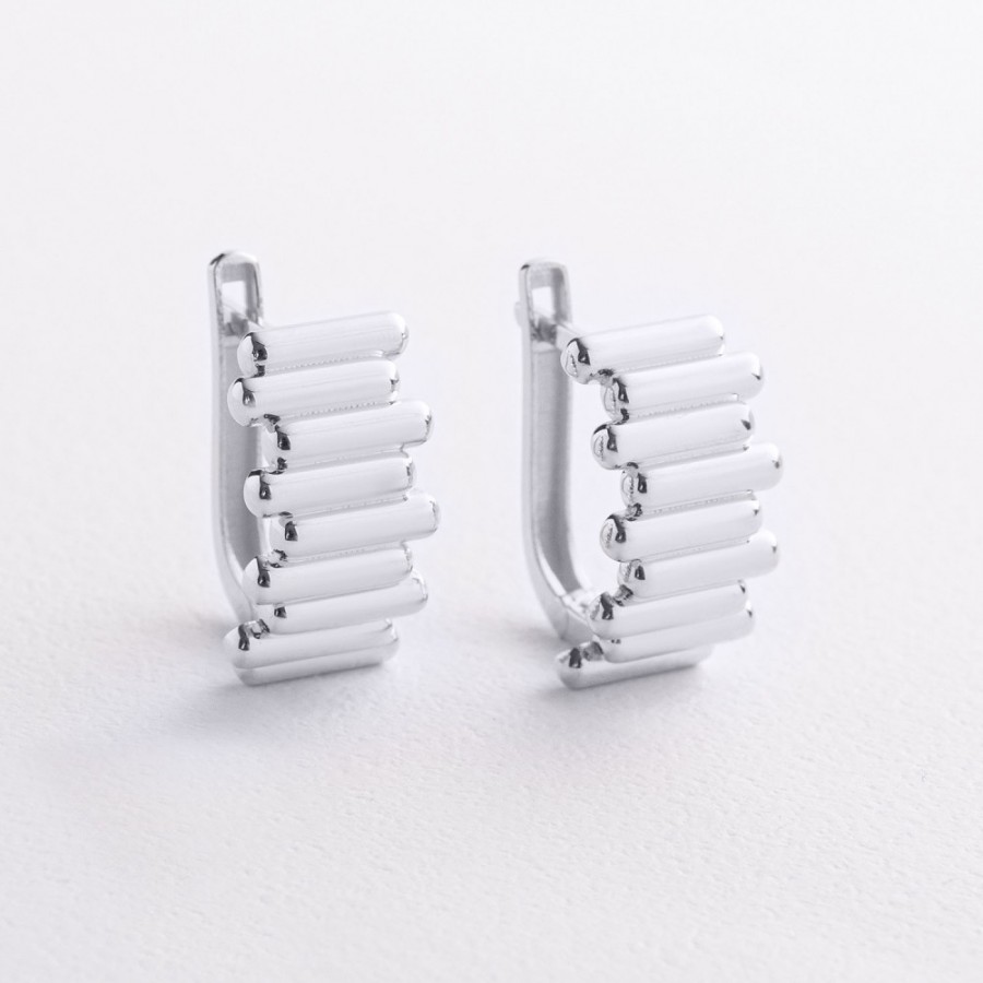 Серьги "Agnes" в белом золоте с09716