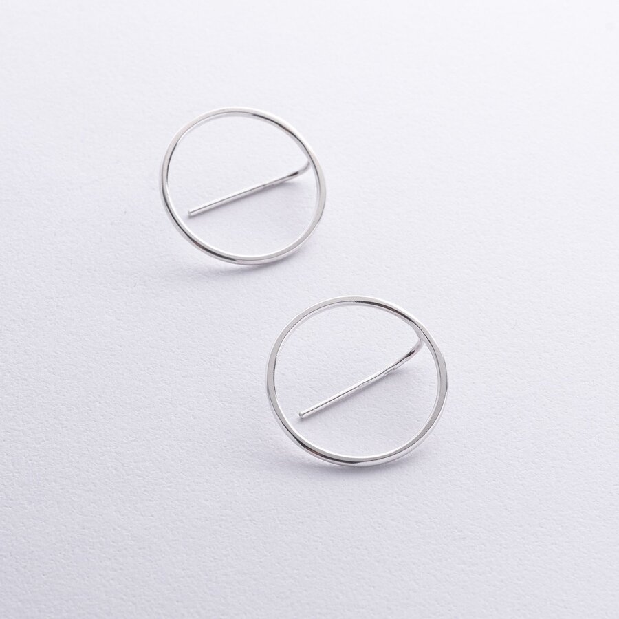 Срібні сережки "Геометрія" (2.7 см) 122785