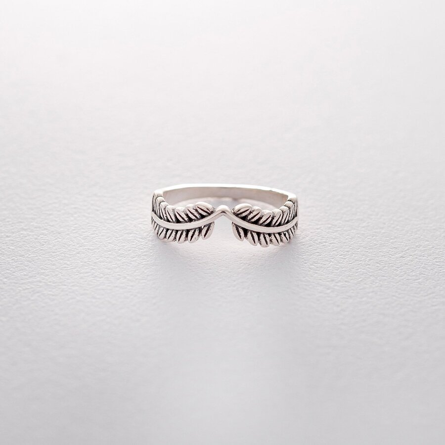 Серебряное кольцо "Ветки" (чернение) 112195