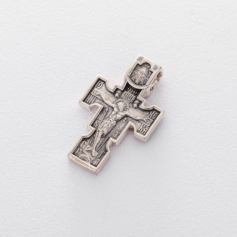 Срібний православний хрестик 131016
