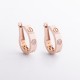 Серьги "Love" с фианитами (красное золото) с08138