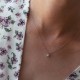 Золотое колье с одним камнем кол00786